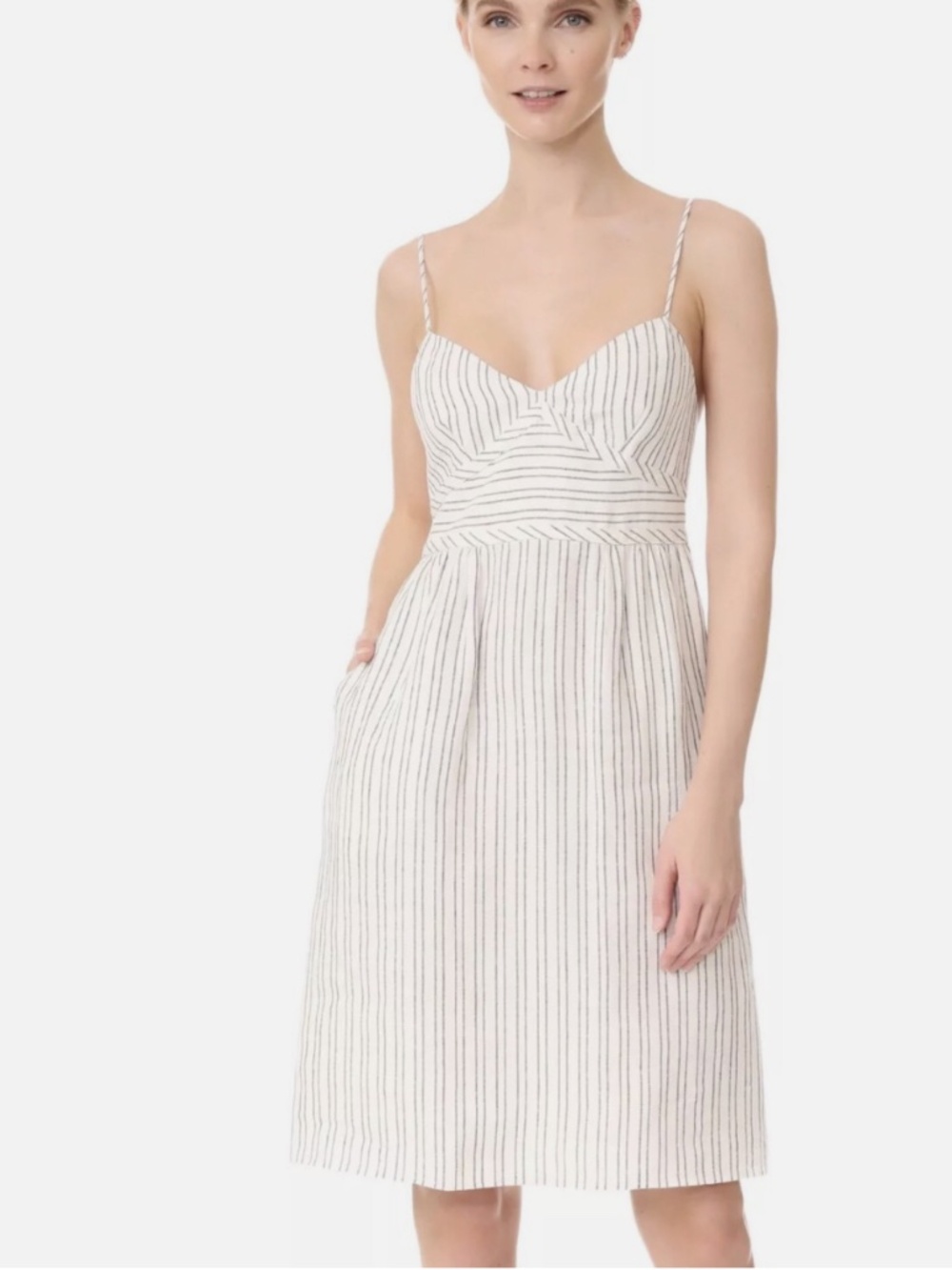 THEORY  Melaena B Narrow Stripe Linen Dress